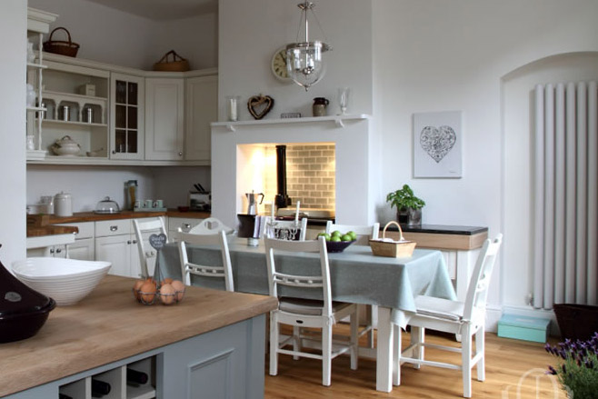 A newly painted and decorated dining room in the UK.
